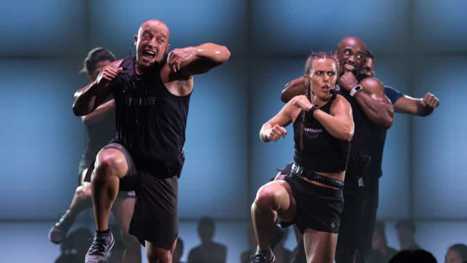 Dan Cohen and Rachael Newsham teaching BODYCOMBAT