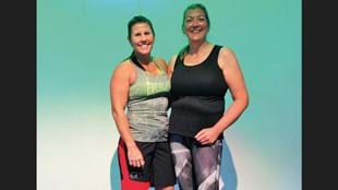 Les Mills Instructor, Heidi Fromm, with Jane Chapman, who says Heidi is her fitness hero.